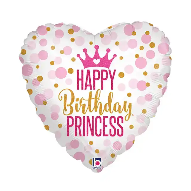 FOLIEBALLON BIRTHDAY PRINSES 45CM