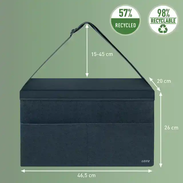 OPBERGTAS LEITZ GESTOFFEERD MET DEKSEL
