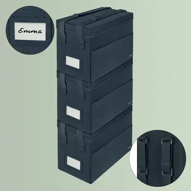 OPBERGTAS LEITZ GESTOFFERD MET DEKSEL