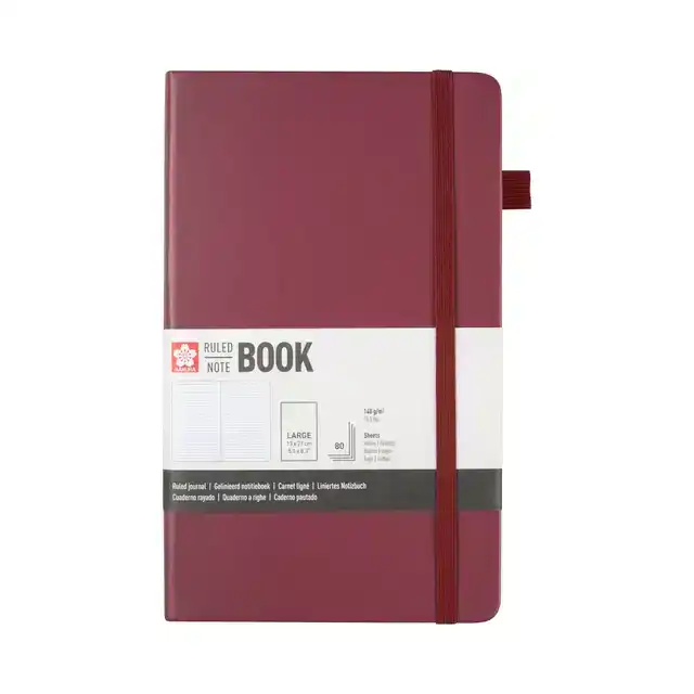NOTITIEBOEK SAKURA LARGE LIJN MOERBEI