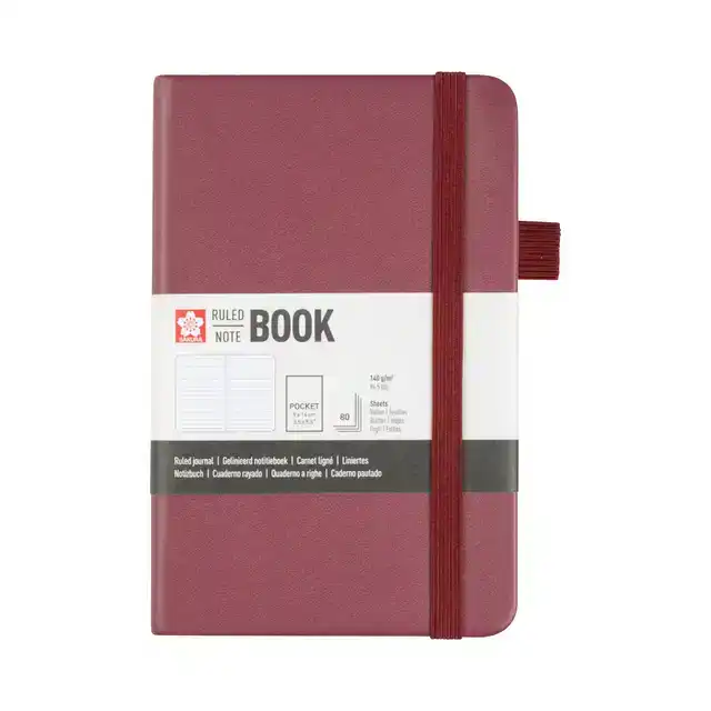 NOTITIEBOEK SAKURA POCKET LIJN MOERBEI