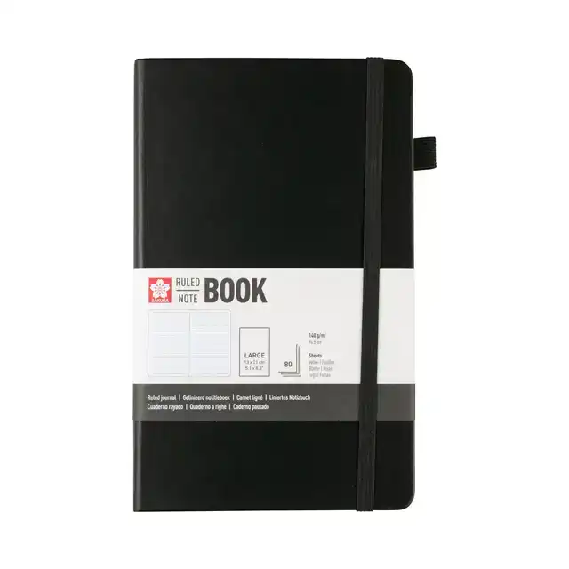 NOTITIEBOEK SAKURA LARGE LIJN ZWART