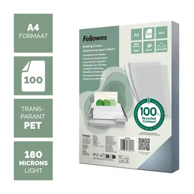 VOORBLAD FELLOWES A4 PET 180MICRON