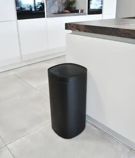 AFVALBAK DESQ TOUCH 50 LITER RVS ZWART