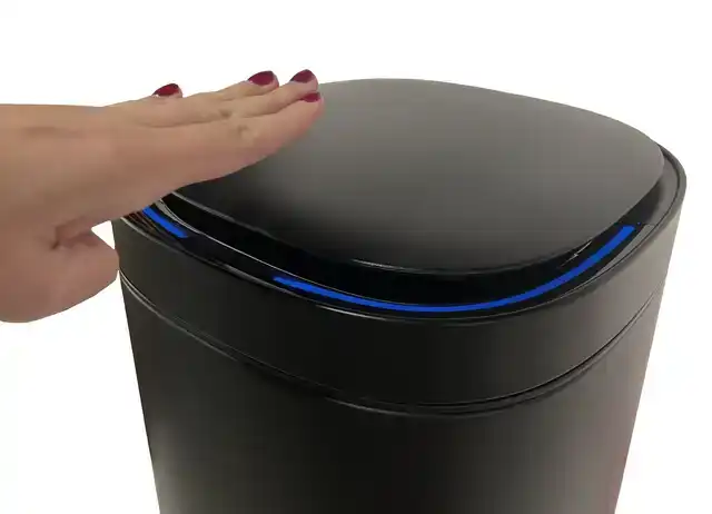 AFVALBAK DESQ SENSOR 40 LITER RVS ZWART