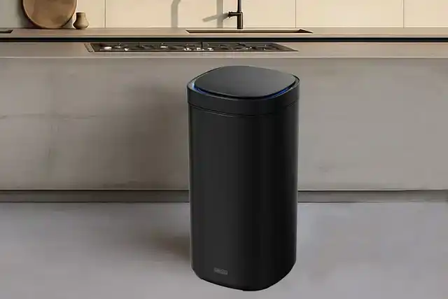 AFVALBAK DESQ SENSOR 40 LITER RVS ZWART