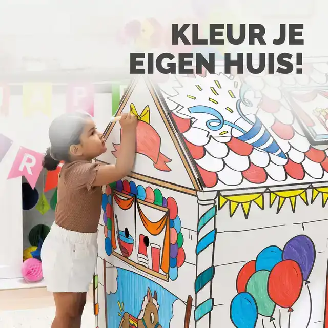 KARTONNEN SPEELHUIS VERJAARDAG XL