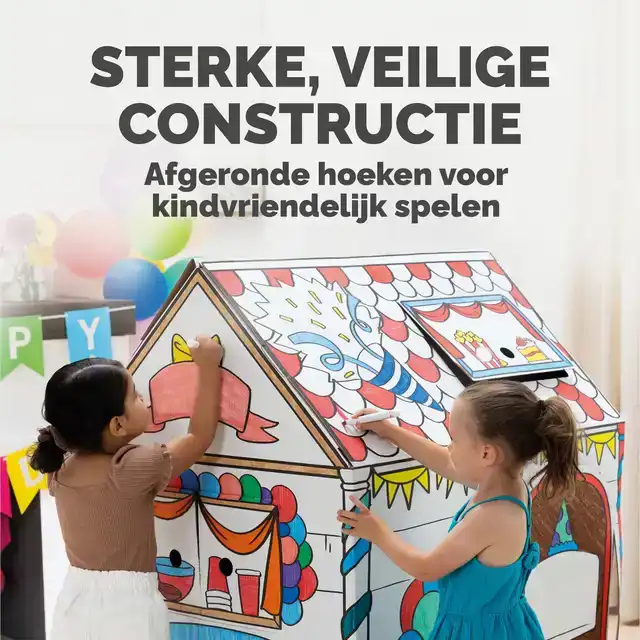 KARTONNEN SPEELHUIS VERJAARDAG XL