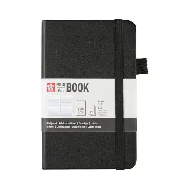 NOTITIEBOEK SAKURA POCKET LIJN ZWART