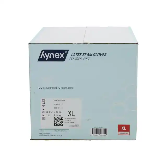 HANDSCHOEN HYNEX LATEX XL WIT 5GR 100