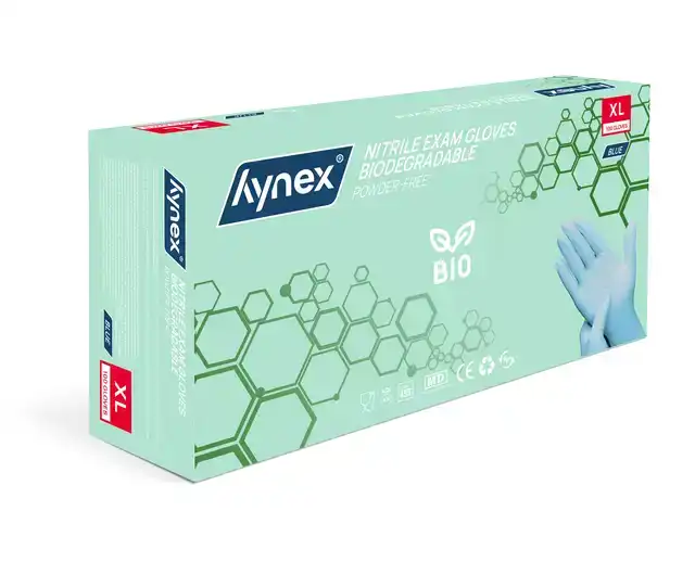 HANDSCHOEN HYNEX NITRIL BIO XL BLAUW