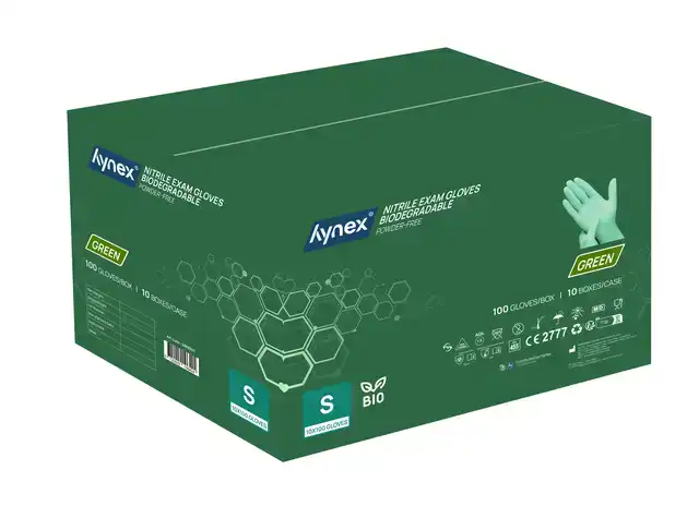 HANDSCHOEN HYNEX NITRIL BIO S GROEN