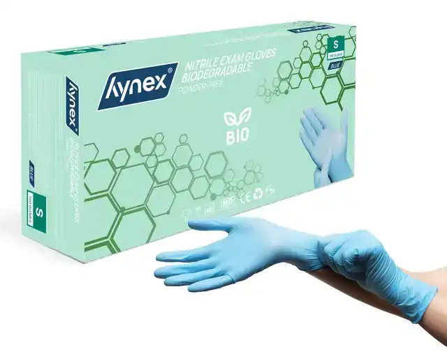 HANDSCHOEN HYNEX NITRIL BIO S BLAUW