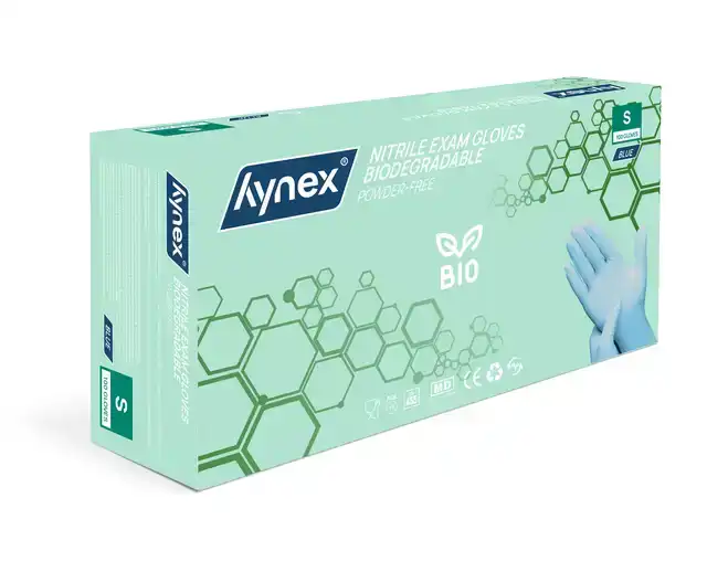 HANDSCHOEN HYNEX NITRIL BIO S BLAUW