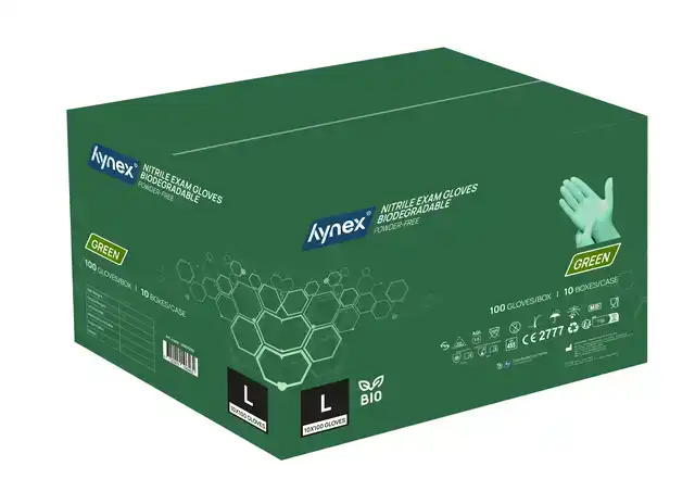 HANDSCHOEN HYNEX NITRIL BIO L GROEN
