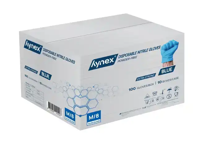 HANDSCHOEN HYNEX NITRIL M BLAUW 5GR 100