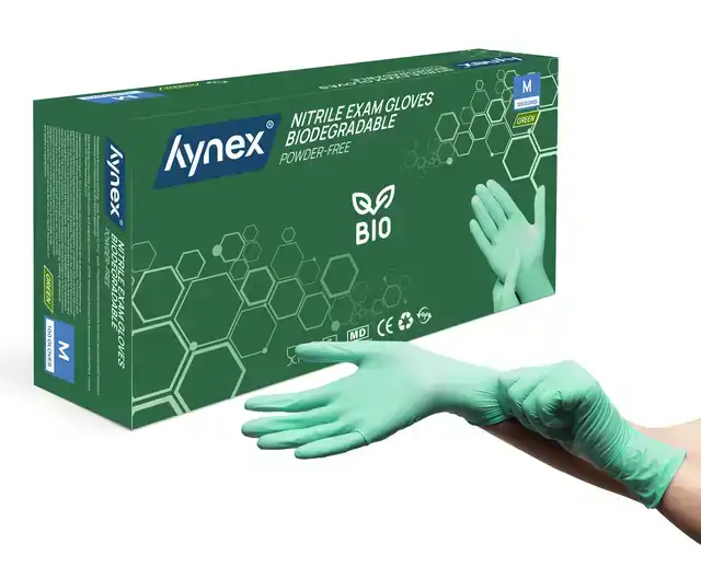 HANDSCHOEN HYNEX NITRIL BIO M GROEN