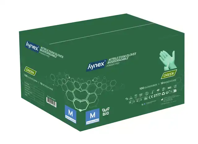 HANDSCHOEN HYNEX NITRIL BIO M GROEN