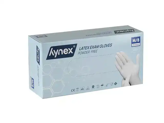 HANDSCHOEN HYNEX LATEX M WIT 5GR 100