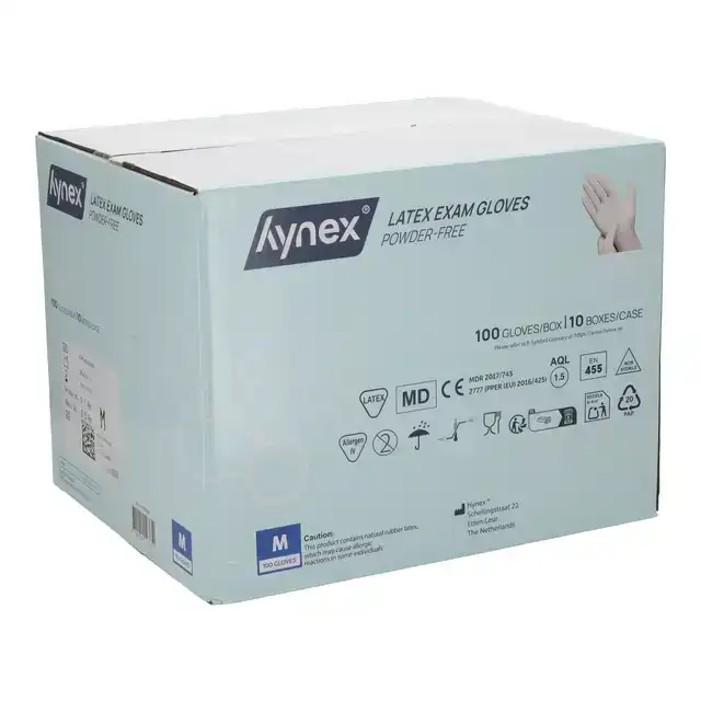 HANDSCHOEN HYNEX LATEX M WIT 5GR 100