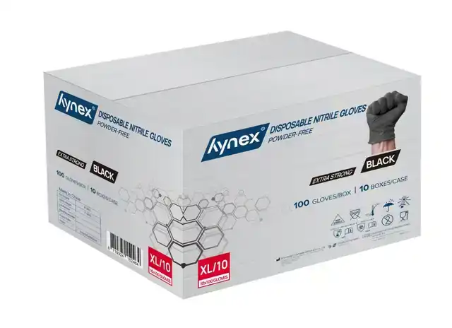 HANDSCHOEN HYNEX NITRIL XL ZWART 5GR