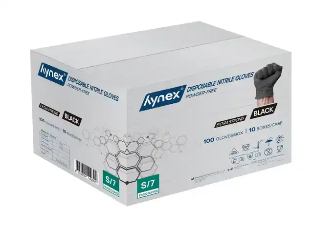 HANDSCHOEN HYNEX NITRIL S ZWART 5GR 100