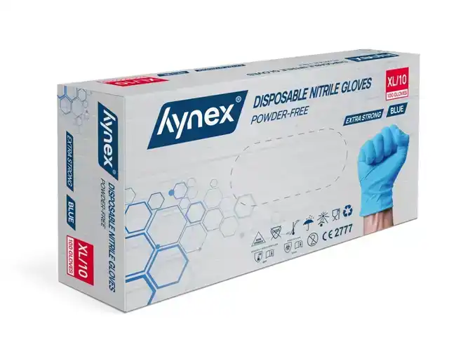 HANDSCHOEN HYNEX NITRIL XL BLAUW 5GR