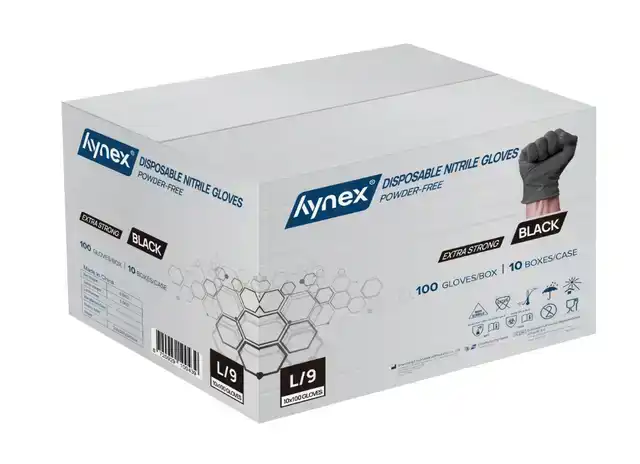 HANDSCHOEN HYNEX NITRIL L ZWART 5GR 100