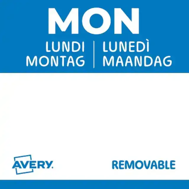 ETIKET AVERY HACCP MAANDAG-BLAUW