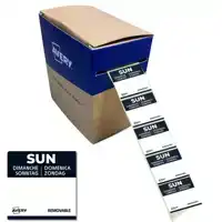 ETIKET AVERY HACCP ZONDAG-ZWART 25X25MM
