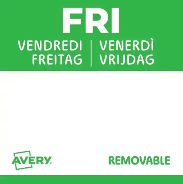 ETIKET AVERY HACCP VRIJDAG-GROEN