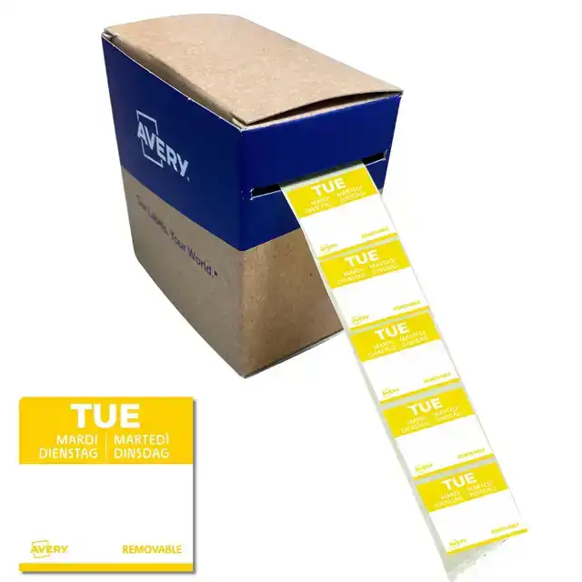 ETIKET AVERY HACCP DINSDAG-GEEL 25X25MM