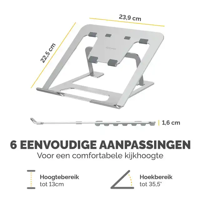 LAPTOPSTANDAARD FELLOWES ALUMIA ZILVER