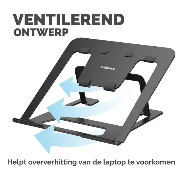 LAPTOPSTANDAARD FELLOWES ALUMIA ZWART