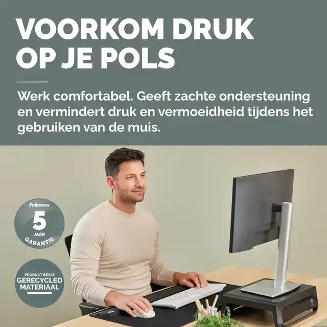 POLSSTEUN FELLOWES BREYTA PALM ZWART