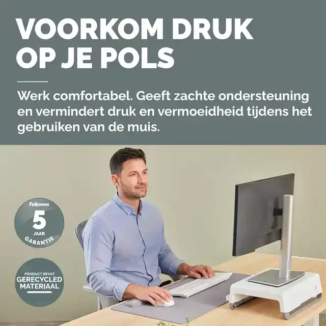 POLSSTEUN FELLOWES BREYTA PALM GRIJS