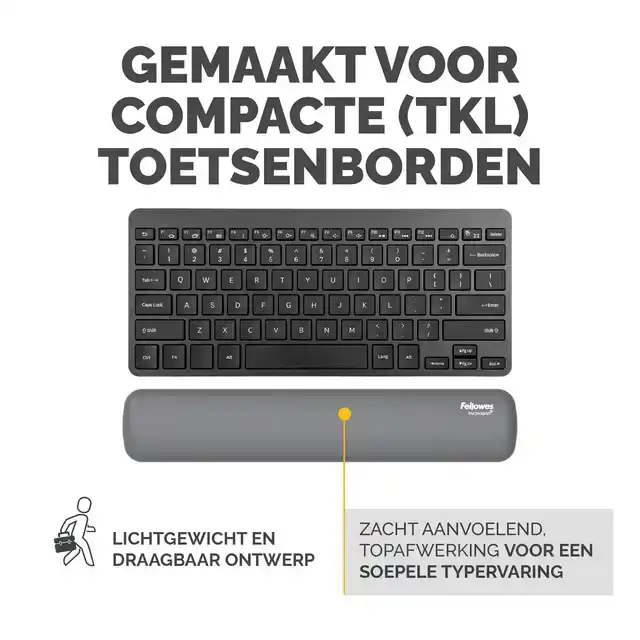 POLSSTEUN FELLOWES BREYTA COMPACT GRIJS