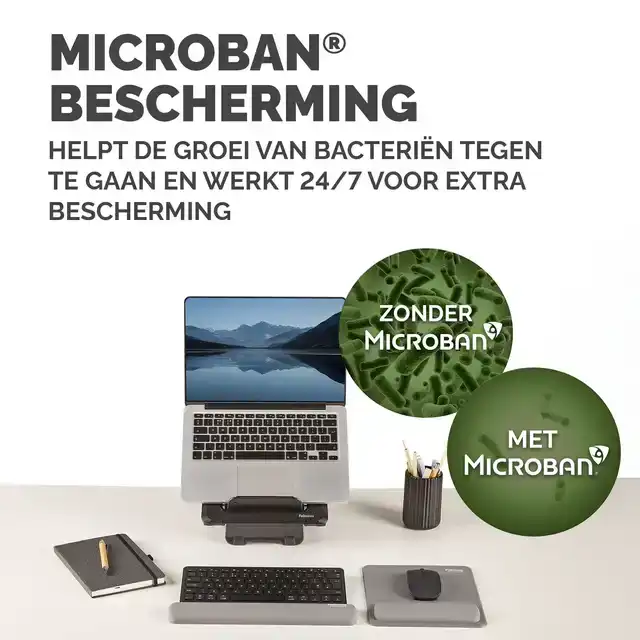 POLSSTEUN FELLOWES BREYTA COMPACT GRIJS
