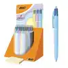 4-KLEUREN BALPEN BIC PASTEL ASS DISPLAY