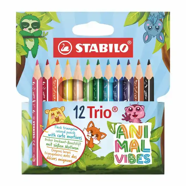 KLEURPOTLODEN STABILO TRIO DIK SHORT