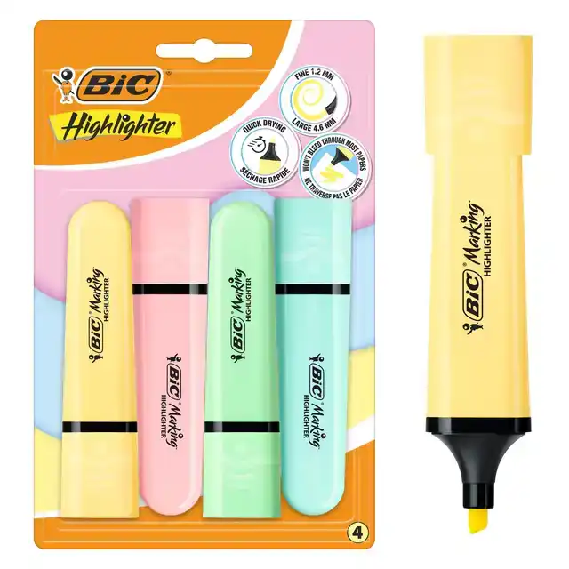 MARKEERSTIFT BIC BLISTER Ã  4