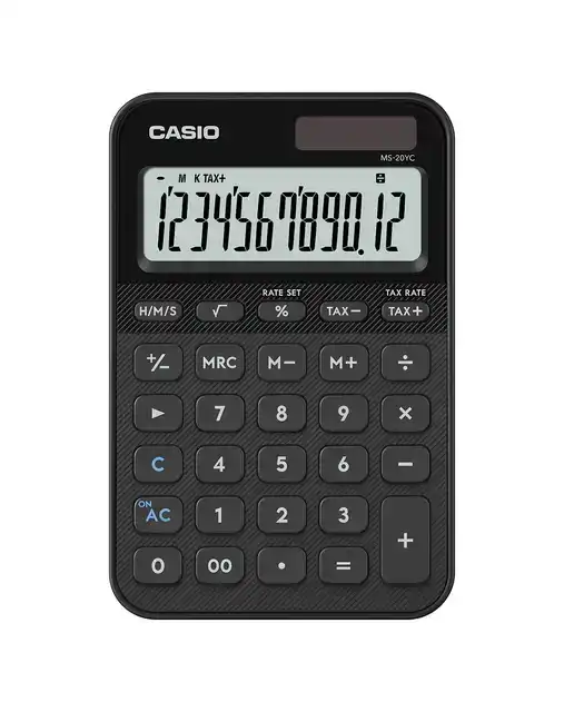 REKENMACHINE CASIO MS-20YC-BK ZWART