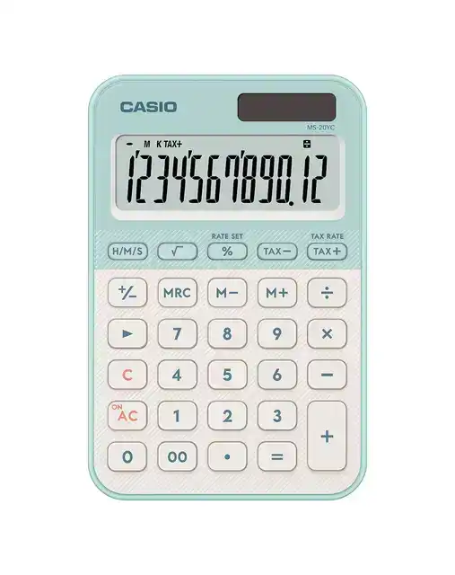 REKENMACHINE CASIO MS-20YC-LG GROEN