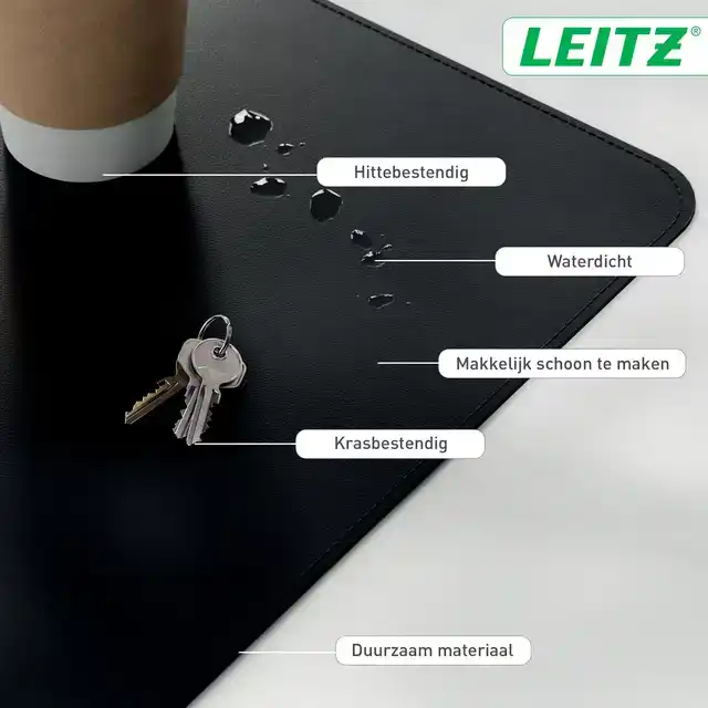 BUREAU-ONDERLEGGER LEITZ 80X40CM ZWART