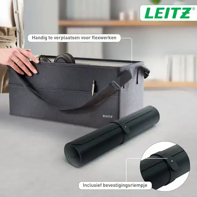 BUREAU-ONDERLEGGER LEITZ 80X40CM ZWART