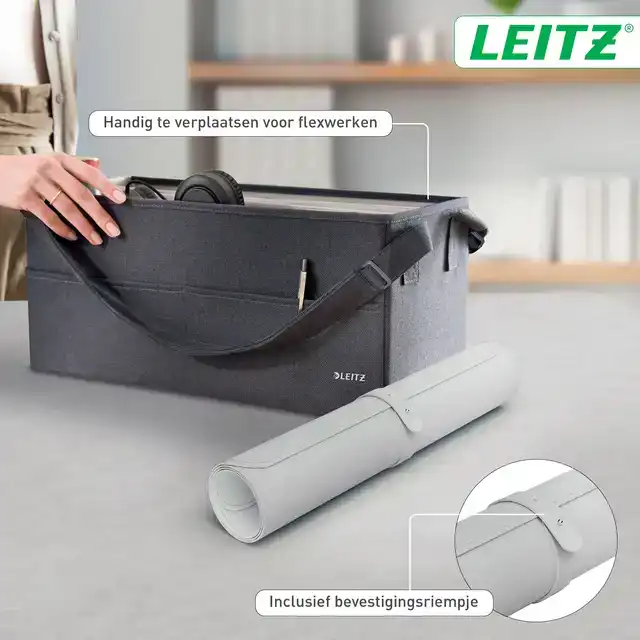 BUREAU-ONDERLEGGER LEITZ 80X40CM GRIJS
