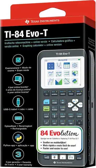 REKENMACHINE TEXAS TI-84 EVO-T ZWART