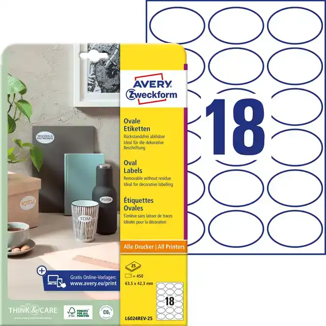 ETIKET AVERY L6024REV-25 63.5X42.3MM