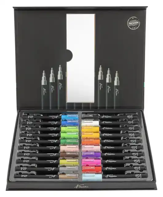 ACRYLMARKER NASSAU SET Ã  20 KLEUREN