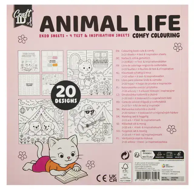 KLEURBOEK CRAFT ID CUTE 20C20CM 4 STUKS